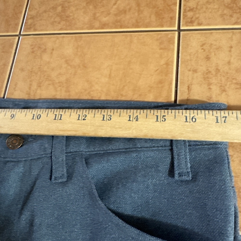 Men's Vintage Levi's 517 Blue Polyester Dress Pants 34 X 29 USA Made Gold Tag - Picture 7 of 10